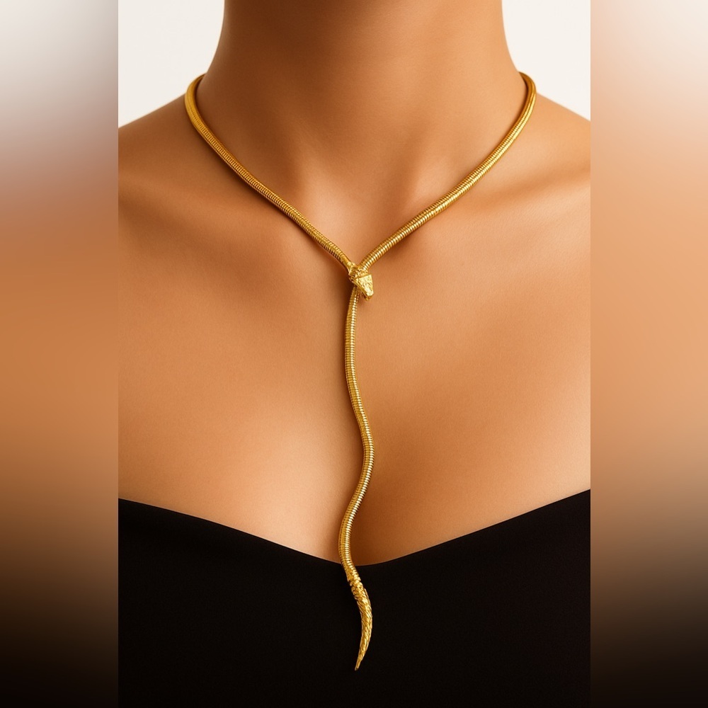 Anthropologie Serpenti Inspired Snake Necklace - Picture 4 of 11